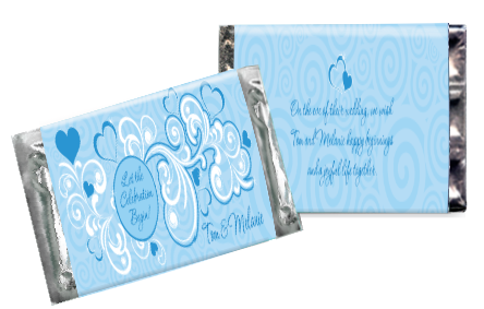 Hearts a flutter light blue