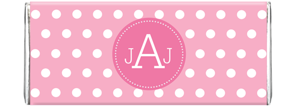 Newdottedmonogrampink front silver